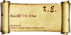 Kozári Eta névjegykártya